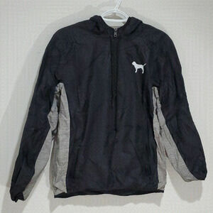 PINK VS Sm Blk & Gry Windbrkr Jacket